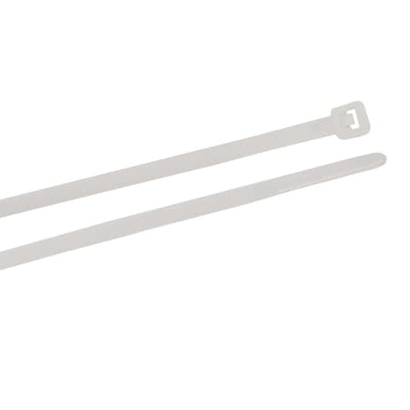 Forney Cable Tie, 4 in L, 3/4 in Max Bundle Dia., Natural, Nylon 6/6, 18 lb Strength, 100 PK 62001